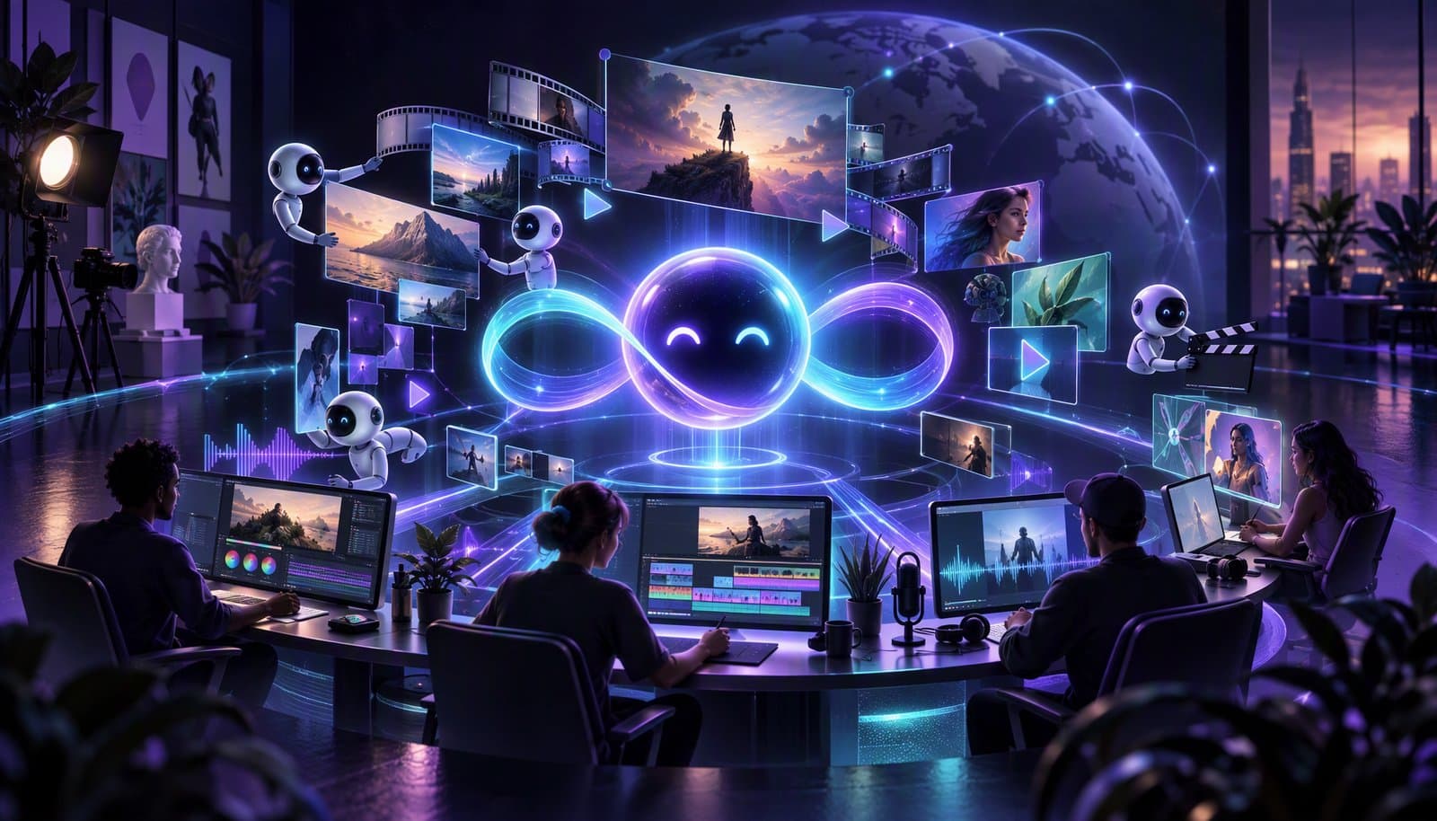 Editorial illustration for Loopdesk: Pioneering the World’s First AI Creative Agency