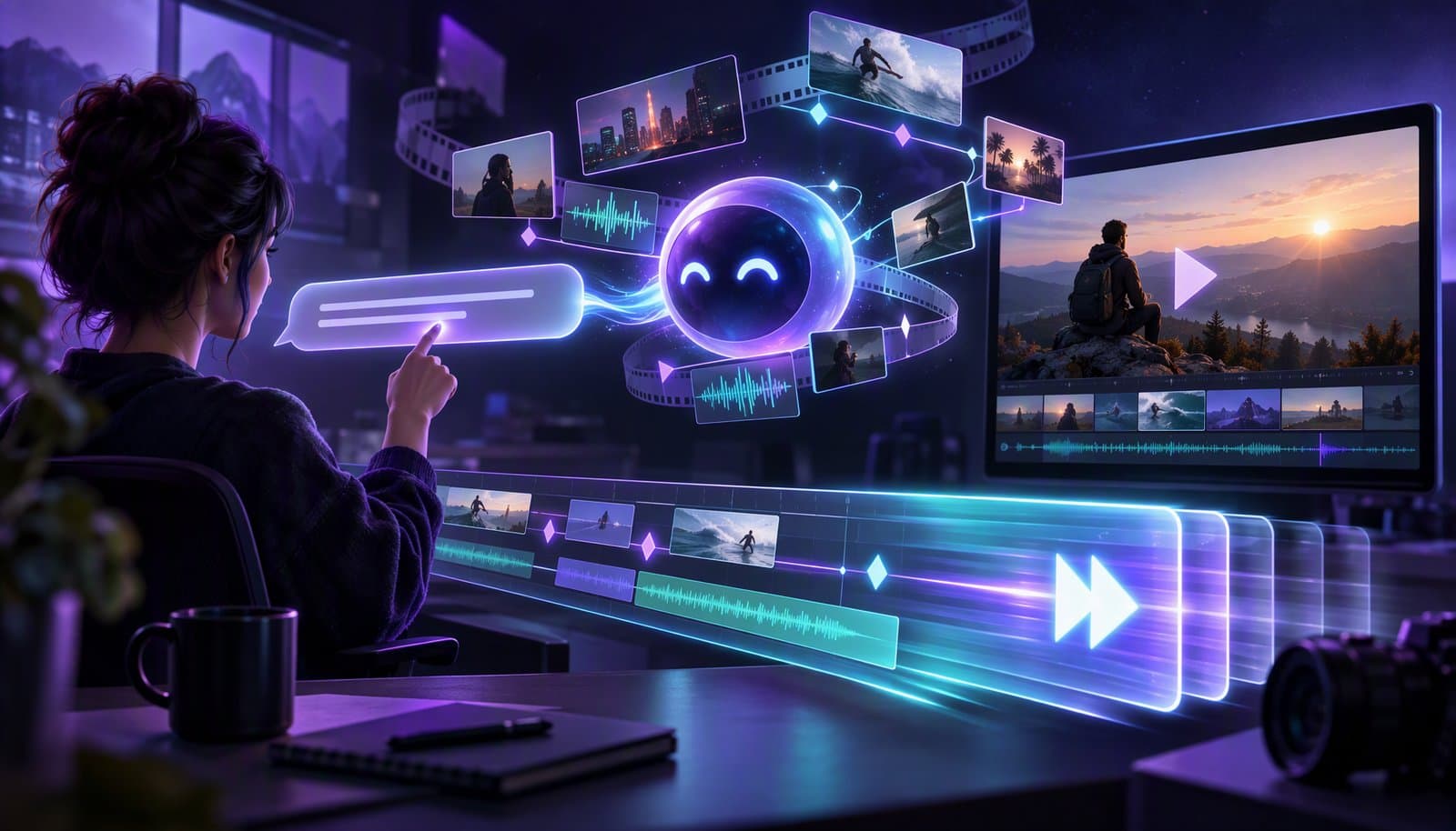 Editorial illustration for How to Edit Videos 10x Faster with Natural Language Prompts