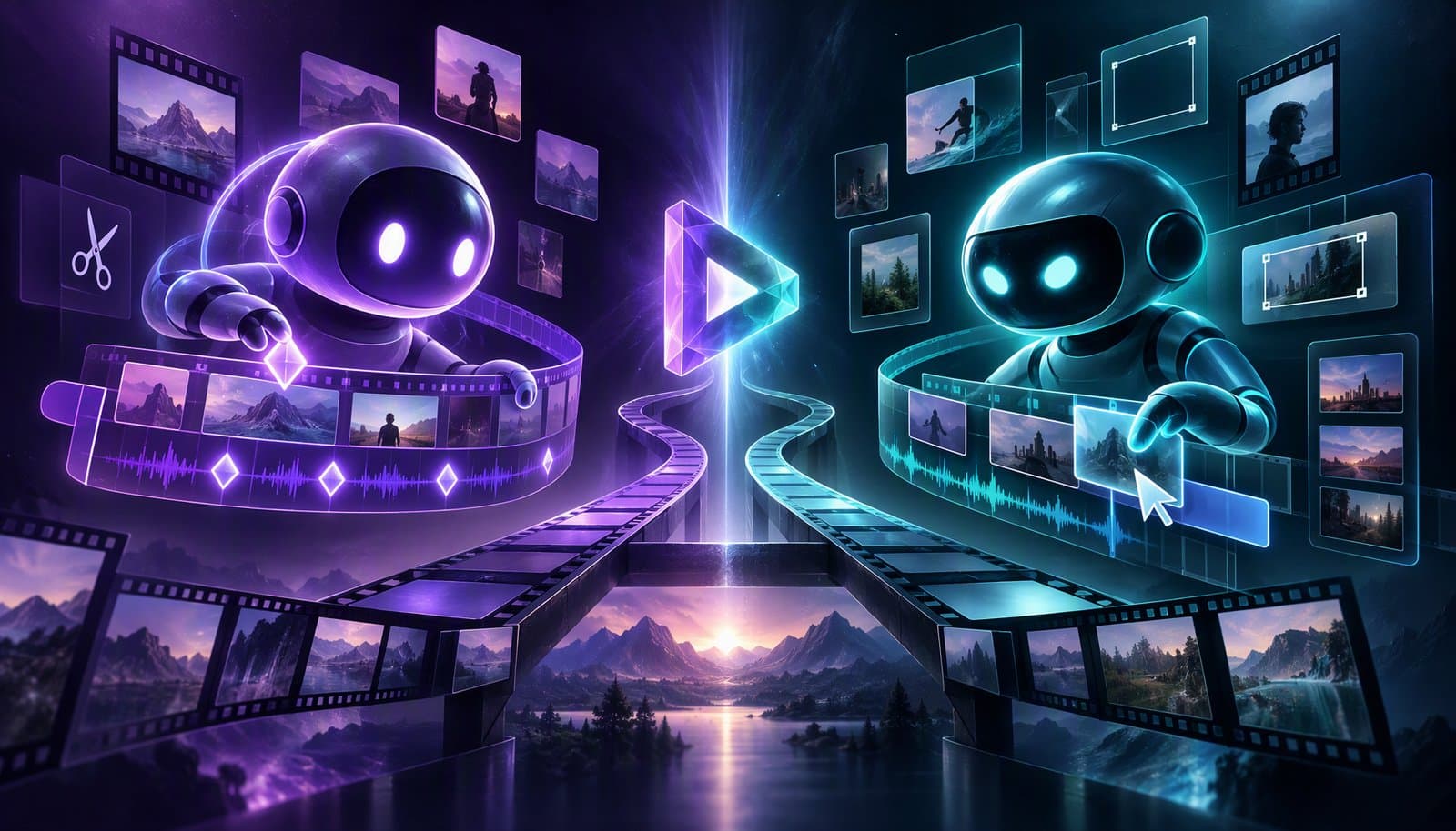 Editorial illustration for Loopdesk vs Vidio.ai: Which AI Video Editor Fits Your Workflow?