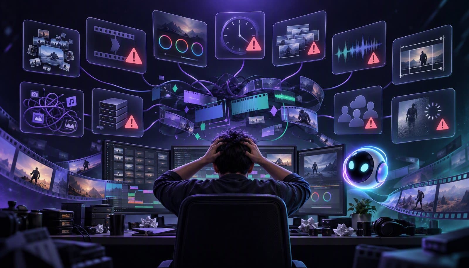 Editorial illustration for Top 10 Pain Points in Video Editing Workflows